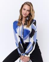 Chemisier manches longues imprimé graphique