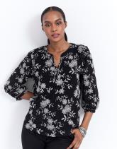 Blouse manches longues imprimé à fleurs