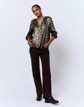 Blouse manches longues imprimé léopard