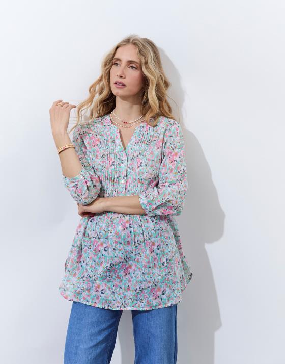 Blouse manches 3/4 imprimé à fleurs