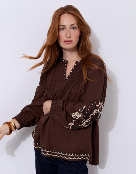 Blouse manches longues unie