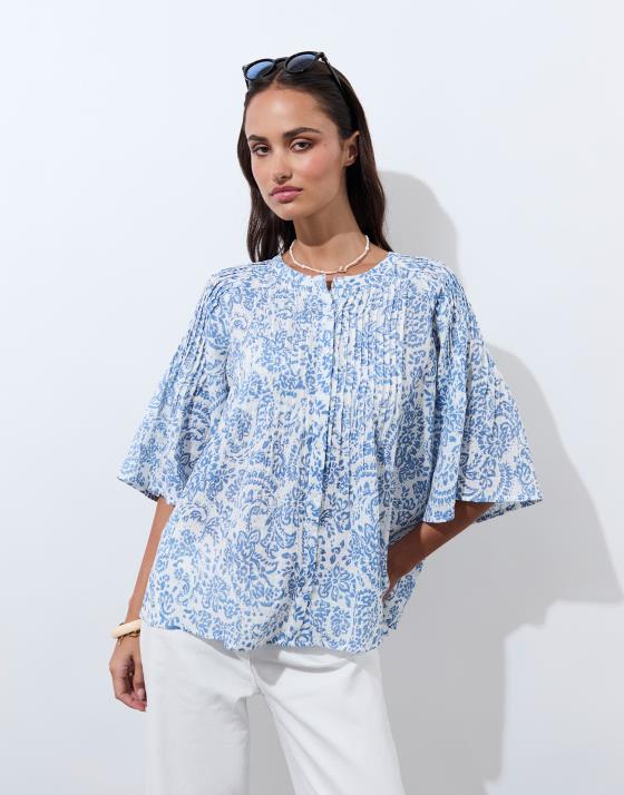 Blouse manches 3/4 imprimée