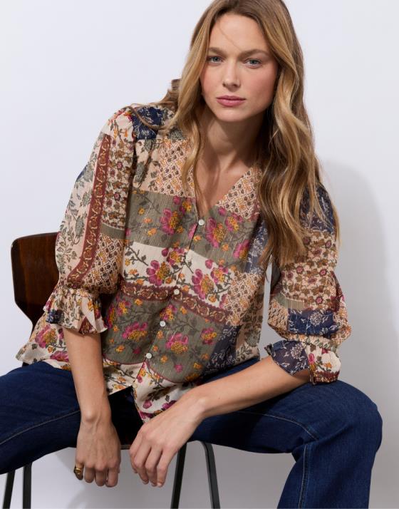 Blouse manches longues imprimée