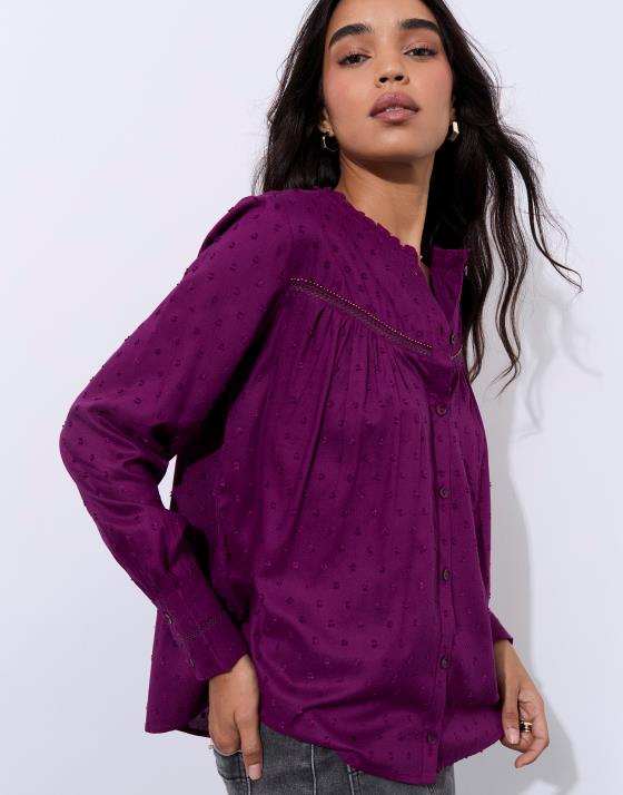 Blouse manches longues unie