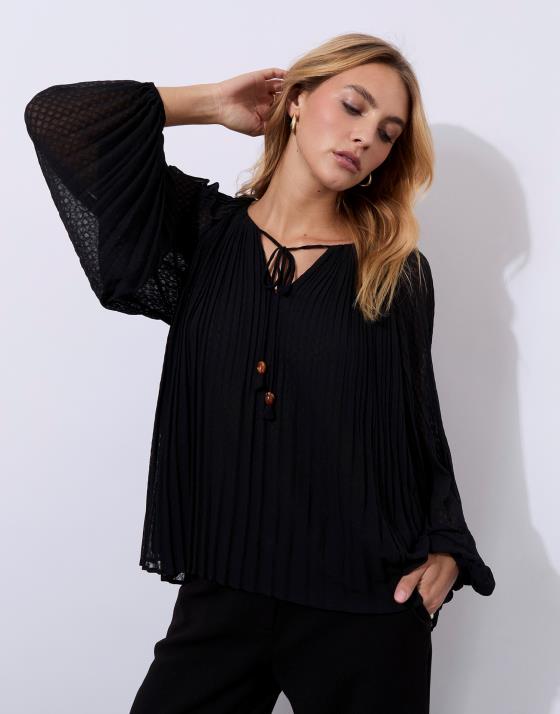 Blouse manches longues unie