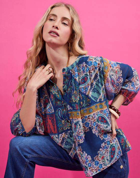 Blouse manches longues imprimée
