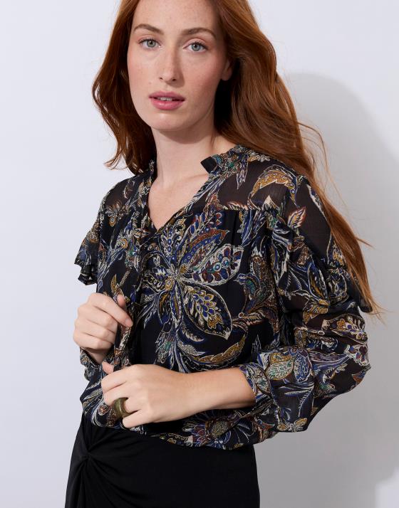 Blouse manches longues imprimée