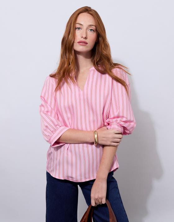 Blouse manches longues à fines rayures