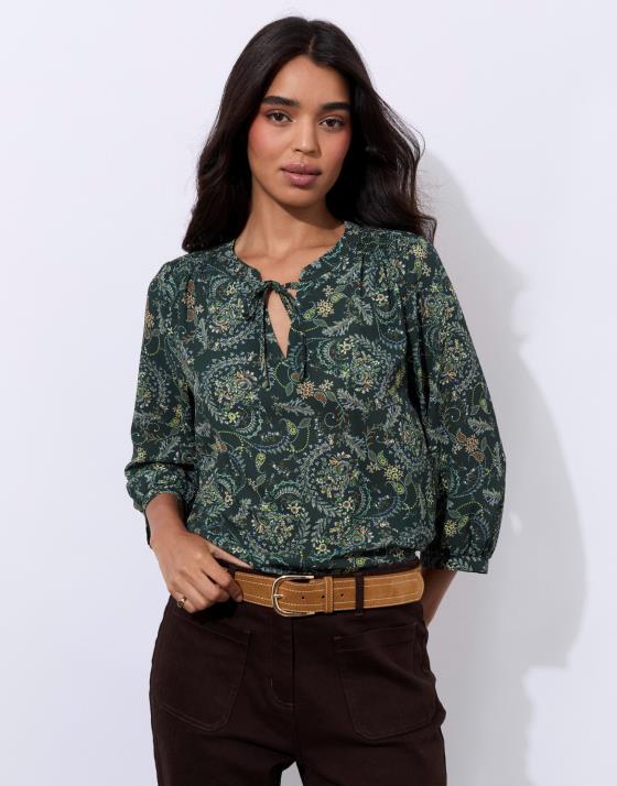 Blouse manches 3/4 imprimée