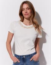 T-Shirt manches courtes 100% coton uni décoré