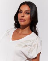 T-Shirt manches courtes 100% coton uni décoré