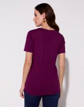 T-Shirt manches courtes uni décoré