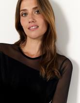 Top manches longues bi-matière uni