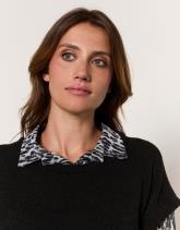 Top manches longues bi-matière uni décoré