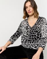 Top manches 3/4 imprimé léopard