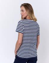 Tee-shirt marinière manches courtes en mélange coton rayé