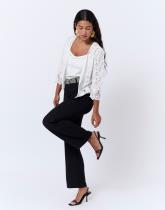 Gilet manches 3/4 en dentelle uni