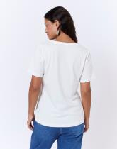 T-Shirt manches courtes en mélange coton uni