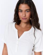 T-Shirt manches courtes en mélange coton uni