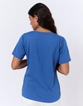 T-Shirt manches courtes en mélange coton uni