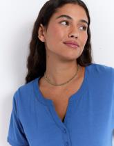 T-Shirt manches courtes en mélange coton uni