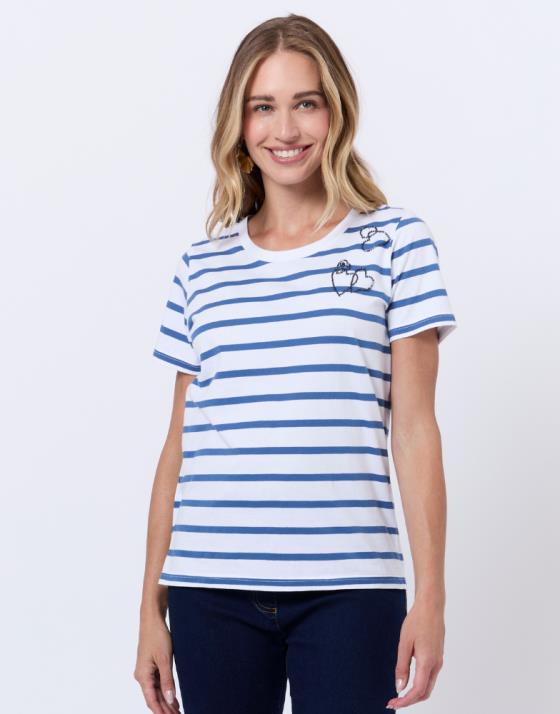 Tee-shirt marinière manches courtes 100% coton rayé
