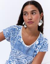 Top manches courtes bi-matière imprimé