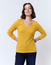 T-Shirt manches longues en mélange coton uni