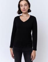 T-Shirt manches longues en mélange coton uni