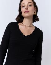 T-Shirt manches longues en mélange coton uni