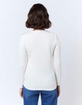 T-Shirt manches longues en mélange coton uni