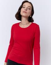 T-Shirt manches longues en mélange coton uni