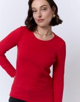 T-Shirt manches longues en mélange coton uni