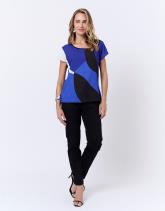 Top manches courtes bi-matière color bloc