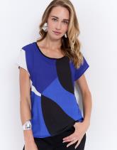 Top manches courtes bi-matière color bloc