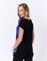 Top manches courtes bi-matière color bloc