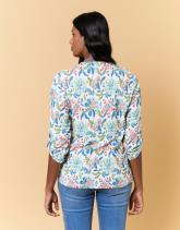 Top manches 3/4 imprimé à fleurs