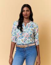 Top manches 3/4 imprimé à fleurs