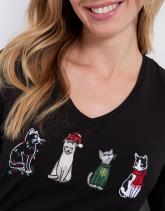 T-Shirt manches 3/4 uni décoré