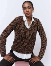 T-Shirt manches longues imprimé léopard