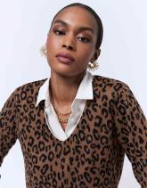 T-Shirt manches longues imprimé léopard