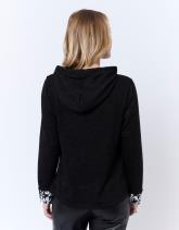 Top manches longues uni décoré