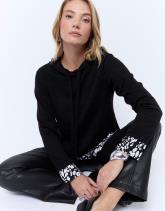 Top manches longues uni décoré