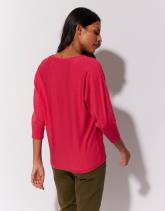 Pull fin uni décoré