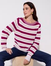 Pull marinière contenant de la laine rayé