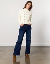 Pull épais uni décoré