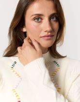 Pull épais uni décoré