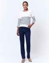 Pull marinière à message