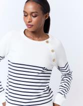 Pull marinière à message