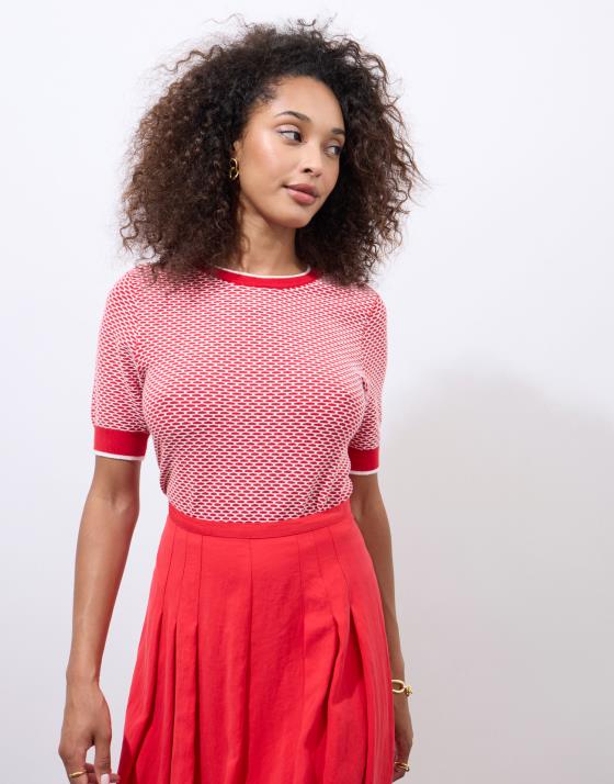 Pull fin bicolore